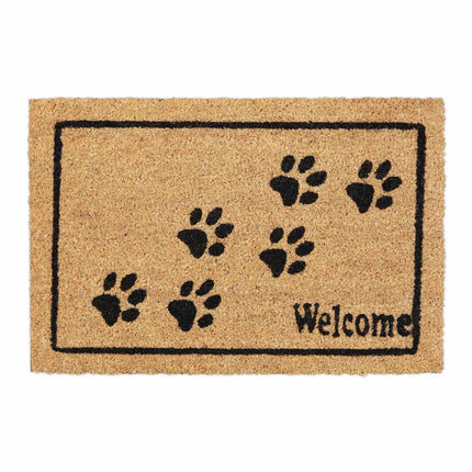 Door mat coconut fiber Welcome with paws