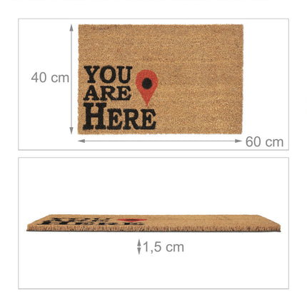 Fußmatte aus Kokosfaser "Du bist hier"