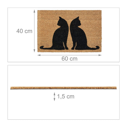 Doormat coconut fiber cats