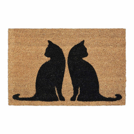 Doormat coconut fiber cats