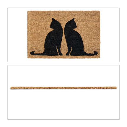 Doormat coconut fiber cats
