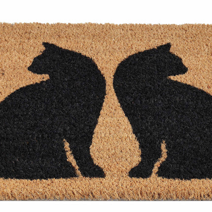 Doormat coconut fiber cats