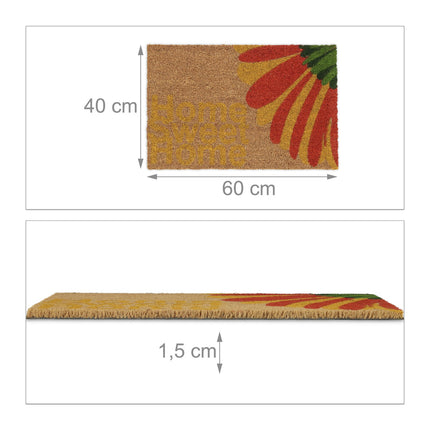 Paillasson fleur en fibre de coco