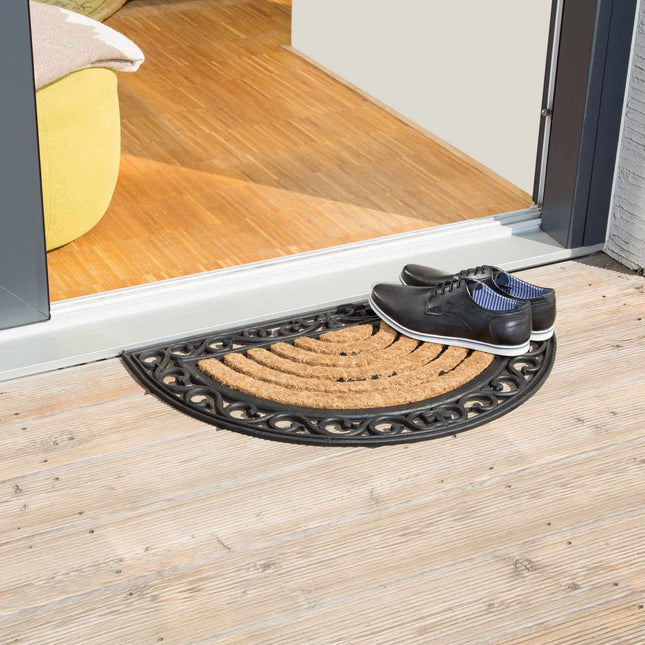 Door mat coconut fiber half moon