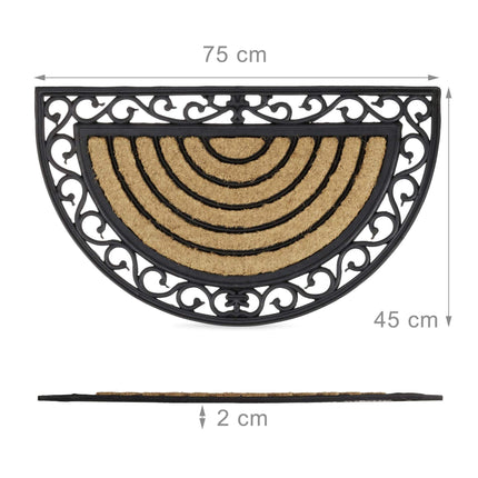Paillasson demi-lune en fibre de coco