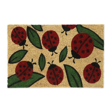 Door mat coconut fiber ladybugs