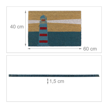 Door mat coconut fiber lighthouse