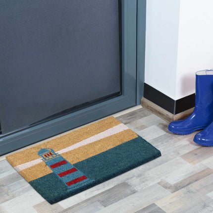 Door mat coconut fiber lighthouse