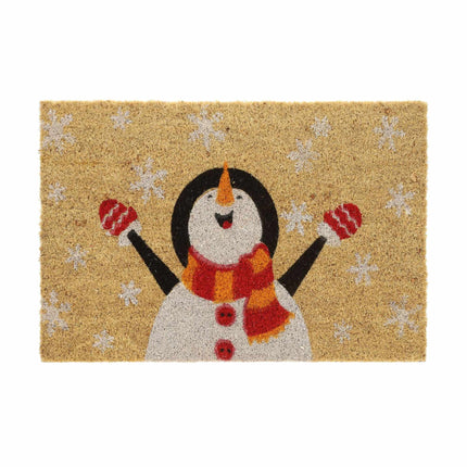 Paillasson bonhomme de neige en fibre de coco