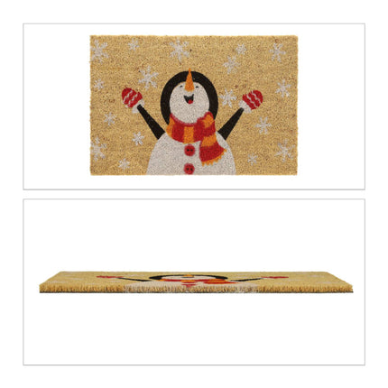 Paillasson bonhomme de neige en fibre de coco