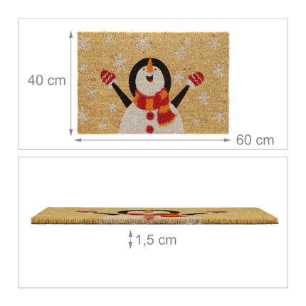 Paillasson bonhomme de neige en fibre de coco
