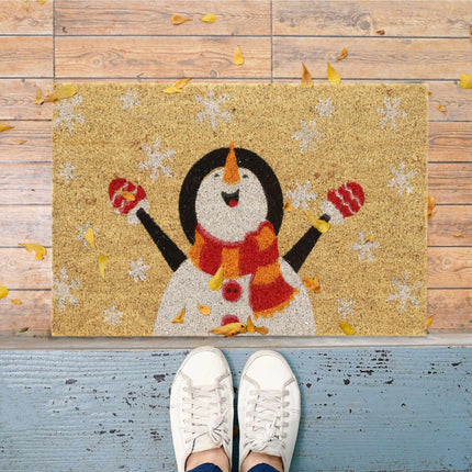 Paillasson bonhomme de neige en fibre de coco