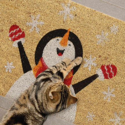 Paillasson bonhomme de neige en fibre de coco