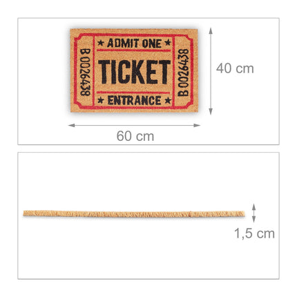 Door mat coconut fiber ticket