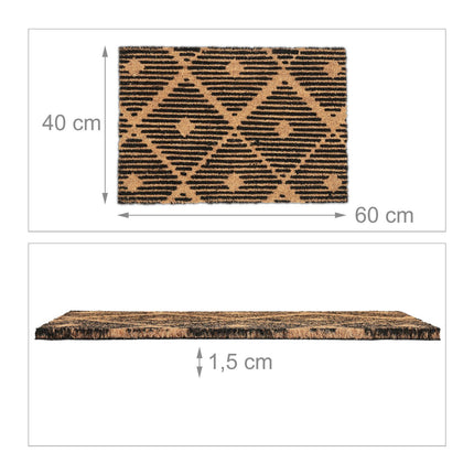 Doormat coconut fiber with checkered pattern