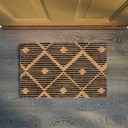 Doormat coconut fiber with checkered pattern