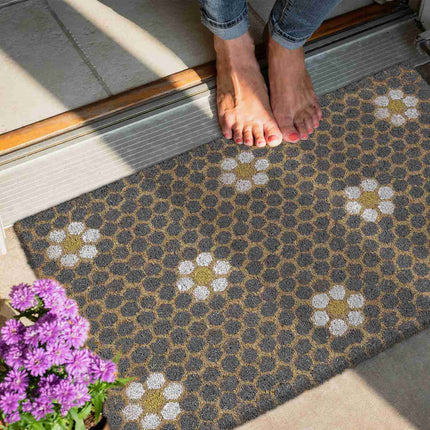 Doormat coconut fiber with honeycomb pattern