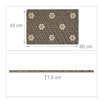 Doormat coconut fiber with honeycomb pattern