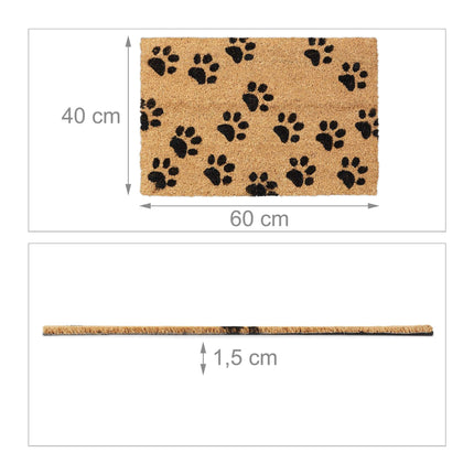 Doormat coconut fiber with paws