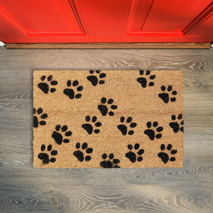 Doormat coconut fiber with paws