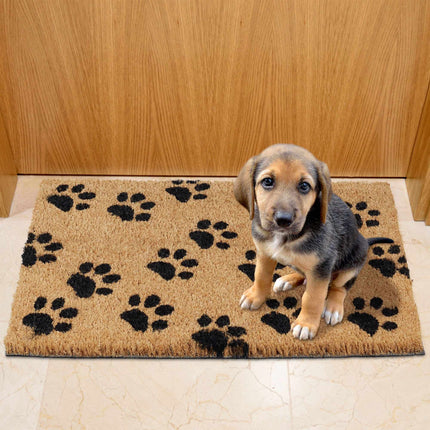 Doormat coconut fiber with paws