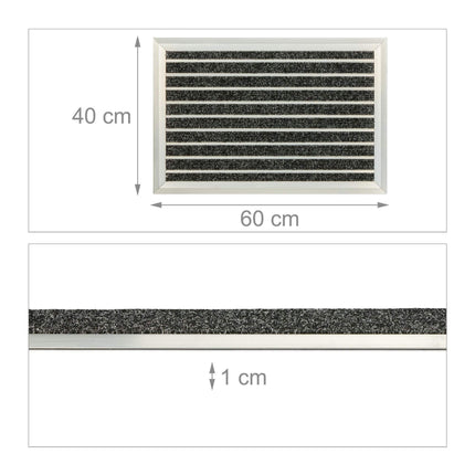 Fußmatte in Aluminium schwarz
