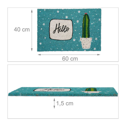 Door mat in coconut Hello