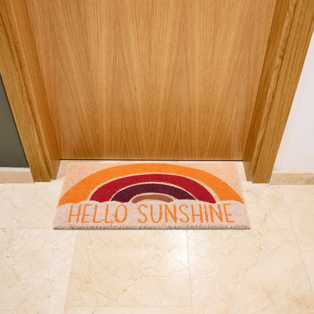 Fußmatte aus Kokosnuss "Hello Sunshine"