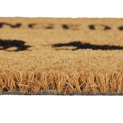Door mat in coconut "Hereingedackelt"