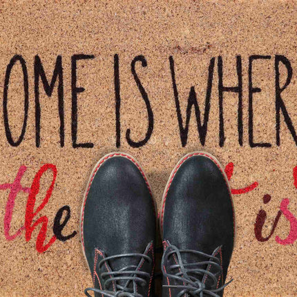 Door mat in coconut "Home