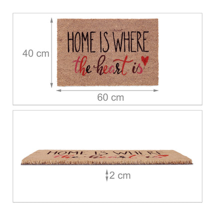 Door mat in coconut "Home