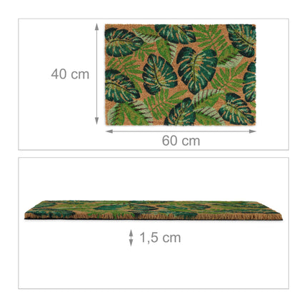 Fußmatte aus Kokosnuss-Monstera-Blättern