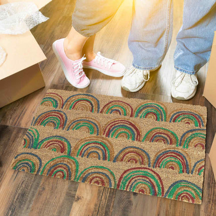 Fußmatte aus Kokosnuss „Regenbogen“