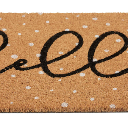 Door mat in spotted coconut Hello