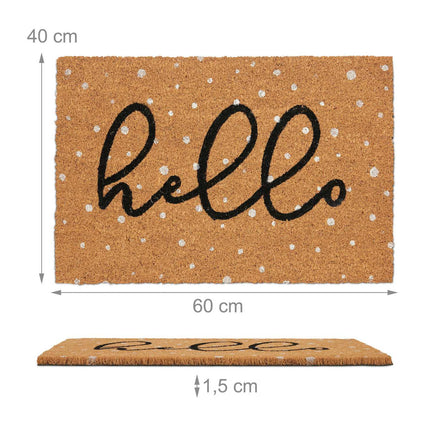 Door mat in spotted coconut Hello