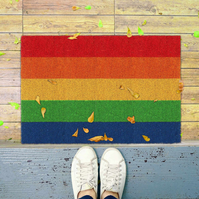 Fußmatte aus Kokosnuss in Regenbogenfarben