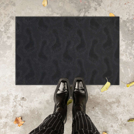 Door mat rubber design footprint