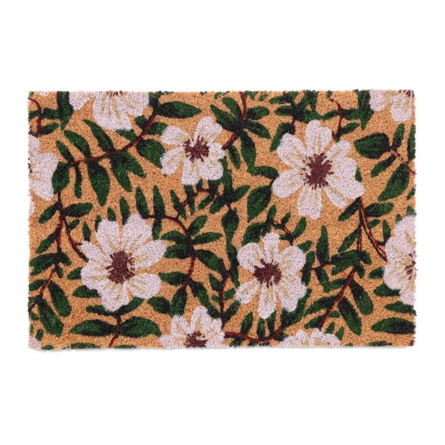 Fußmatte mit Kokosnuss und Blumen