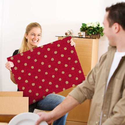 Door mat with coconut dotted