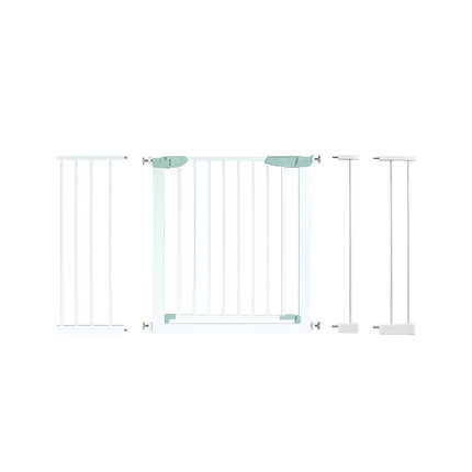 Barrière de sécurité pour bébé 80-132 cm, barrière d'escalier en métal sans perçage, 80-130 x 2 x 76 cm, blanche