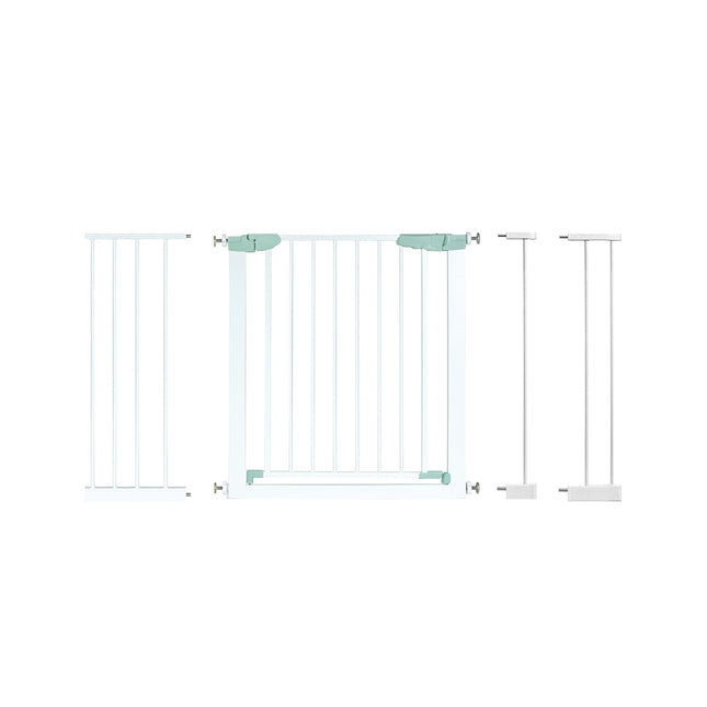 Türschutzgitter Baby 80-132cm Metall Treppenschutzgitter ohne Bohren 80-130 x 2 x 76 cm Weiß
