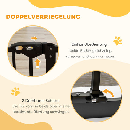 Hundetürschutzgitter, 74-80 cm, Metall & Kunststoff, Schwarz