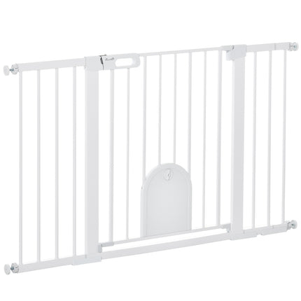 Weißes Treppenschutzgitter, 75-131cm, sichere Klemmmontage