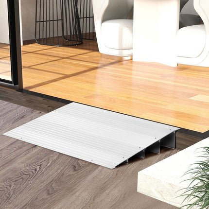 Türschwellenrampe 10,5 cm hoch Auffahrrampe mit verstellbarem Aluminiumrahmen Rutschfeste Auffahrrampe
