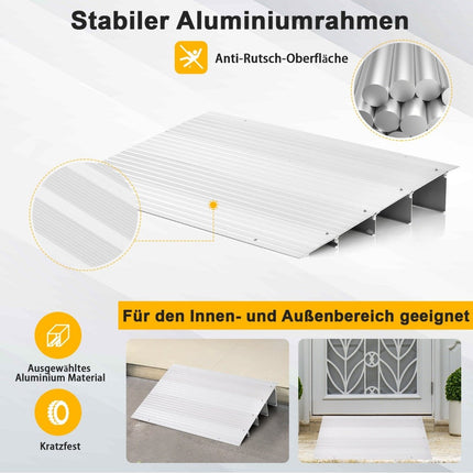 Türschwellenrampe 10,5 cm hoch Auffahrrampe mit verstellbarem Aluminiumrahmen Rutschfeste Auffahrrampe