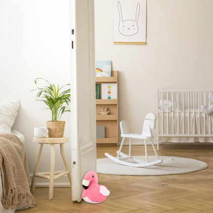 Cale-porte en tissu flamant rose