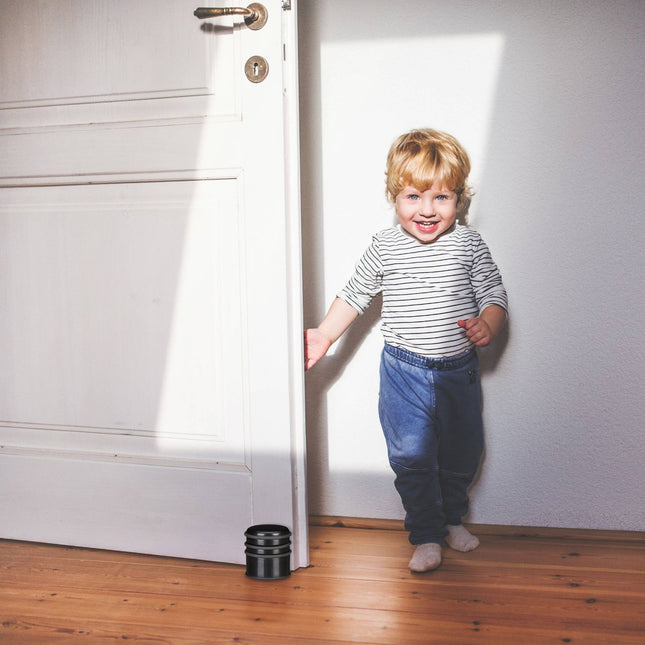 Door stop with rubber rings