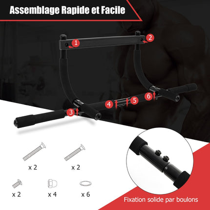 Doorway Pull-Up Bar, No-Drill, 150kg, Padded Handles