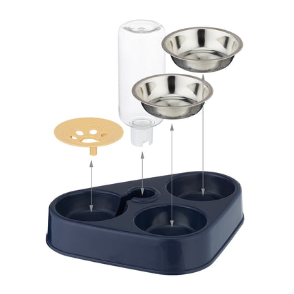 Doppelnapf-Futterstation mit Wasserspender