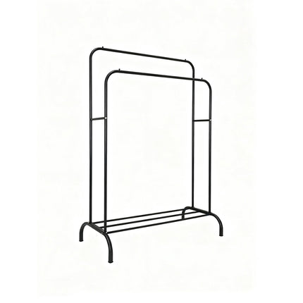 Double Clothes Rail with Shelf – Metal, Freestanding